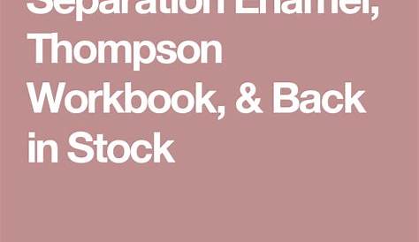 Separation Enamel, Thompson Workbook, & Decal Deal | Workbook, Separation, Enamel