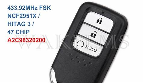 3btns Smart Card Remote Car Key 433mhz For Honda Crv 2017 With Ncf2951x