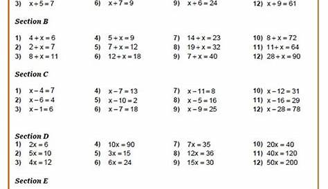 solving linear equation worksheets