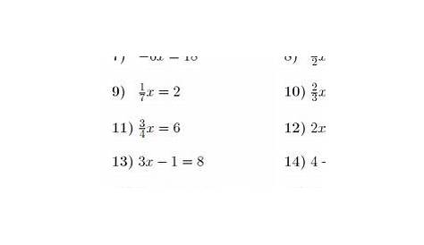 solutions to linear equations worksheets
