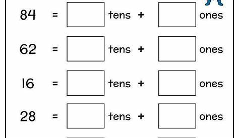 tens and ones place value worksheets