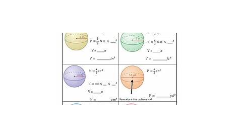 Volume of Spheres Scaffolded Worksheet by Mrs B Secondary Maths | TpT