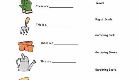 Kids Gardening Tools Matching Activity Sheet | Kids gardening tools