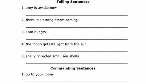 writing simple sentences worksheets