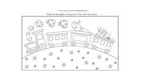 grade 1 missing shapes trains worksheet