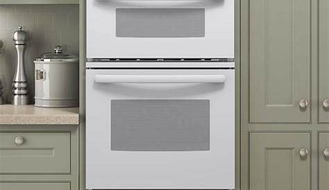 GE 27" Single Electric Wall Oven with Built-In Microwave White on White