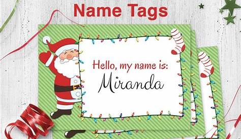 Free Printable - Christmas party name tags | Christmas tags printable