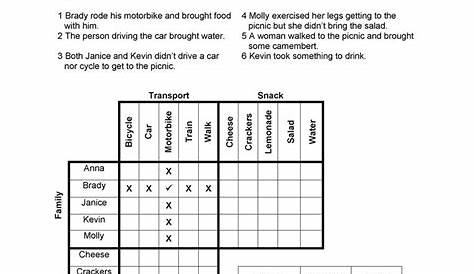 logic puzzle worksheet