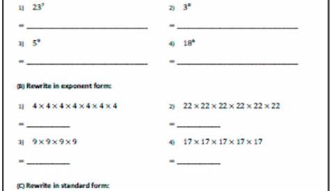 exponent practice worksheet