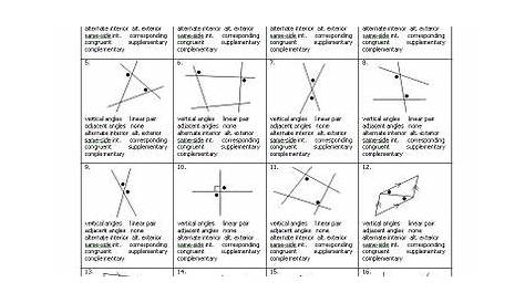 Angles Pairs Worksheet - worksheet