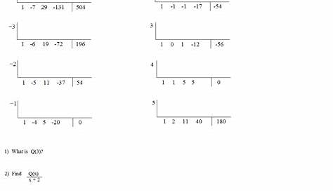 polynomial long division worksheet with answers
