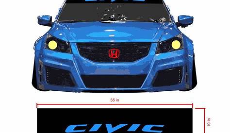 Honda Civic Windshield Banner Decal Visor 2 Layer Cut for | Etsy