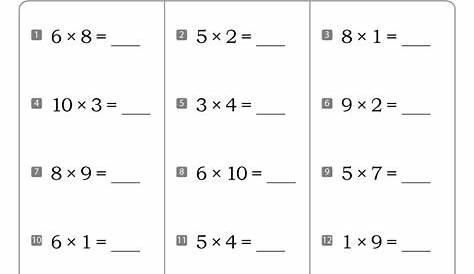 Grade 3 Multiplication Worksheets - Free Printable Worksheet