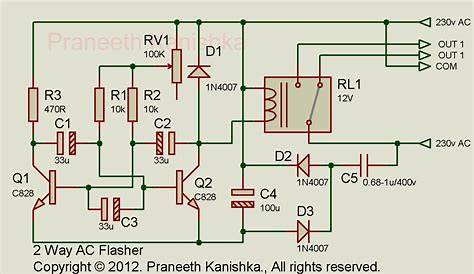 5 way ac flasher circuit diagram