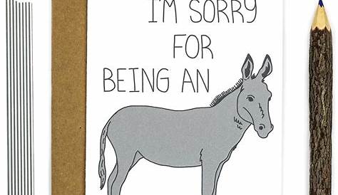 I'm Sorry Sorry Card Funny Apology Card Donkey Whoops