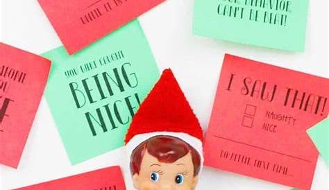 printable notes from elf on the shelf