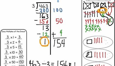 math partial quotients matching worksheet