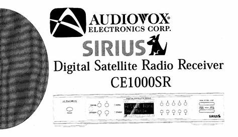 sirius audiovox manual