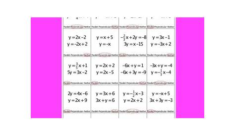parallel and perpendicular lines worksheets algebra 1