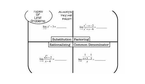 limits worksheet calculus pdf