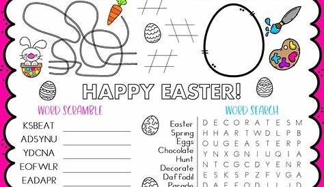 Printable Easter Activity Sheet for Kids - About a Mom