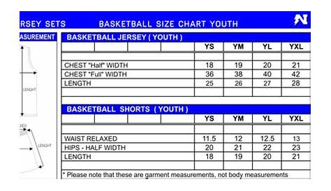 Jersey Youth Size Chart - Jersey Terlengkap