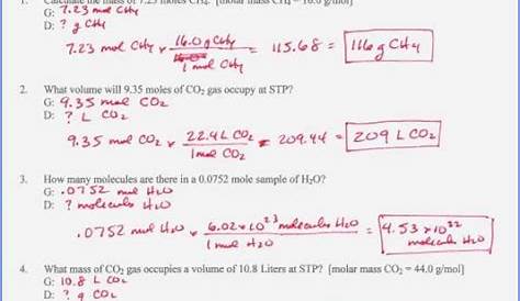 molarity practice worksheet with work