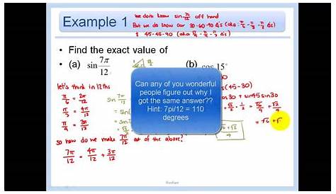 14.6 - Apply Sum and Difference Formulas - YouTube