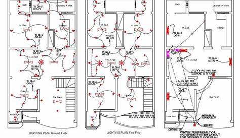 Electrical House Wiring Layout Plan AutoCAD Drawing DWG File - Cadbull