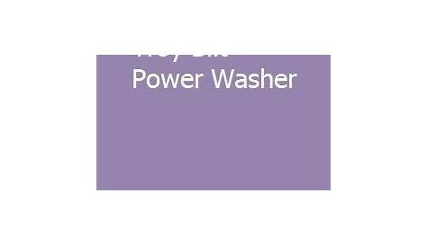 Manual For Troy Bilt Power Washer | Power, Washer, Manual