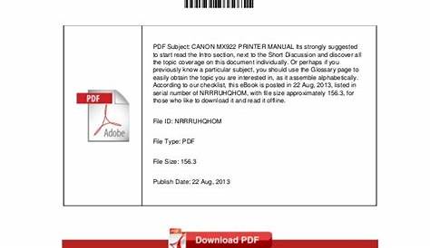 Canon mx922-printer-manual