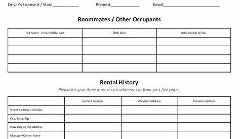 Simple Rental Application Form [2020] | PDF, Word Template