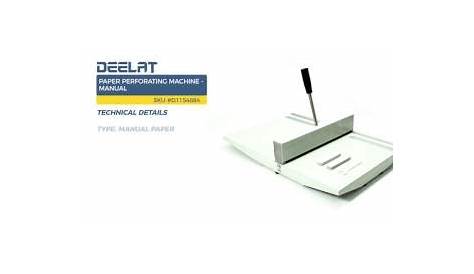 Paper Perforator - Manual - Deelat