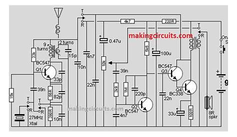 circuit diagram of wireless walkie talkie