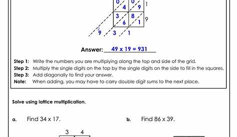 3 Digit Lattice Multiplication Worksheets | AlphabetWorksheetsFree.com