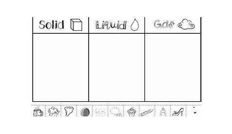solids liquids and gases worksheets pdf