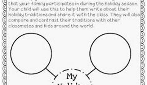 holiday traditions kindergarten worksheet