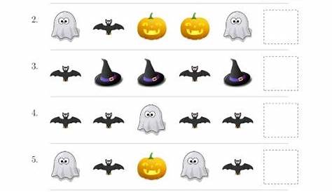 halloween patterning worksheets