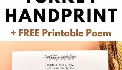 turkey handprint poem printable