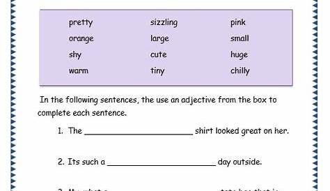 Worksheets About Adjectives Grade 6 - ZHISHU WEB