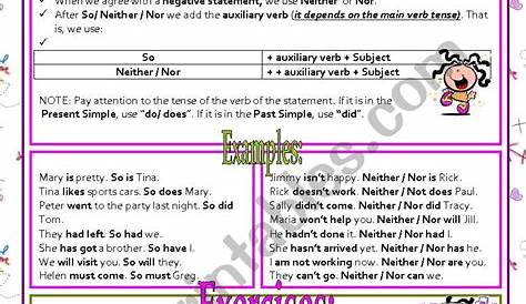 Either Or Neither Nor Worksheet - slideshare