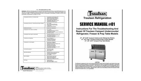 Traulsen UHT48 Service manual | Manualzz