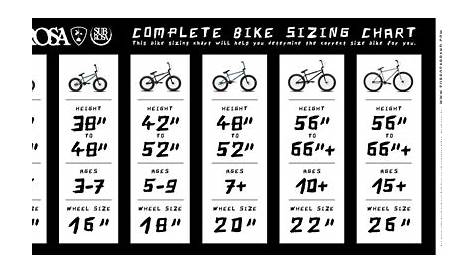 womens hybrid bike size chart