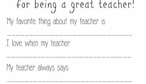 teacher appreciation printable sheets