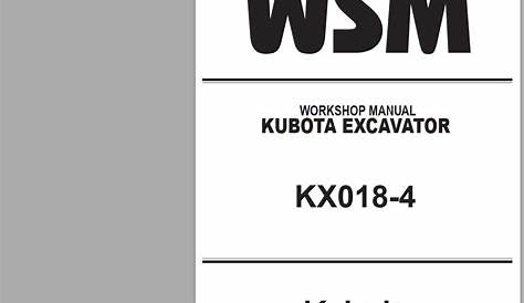 Kubota Excavator KX018-4 RY911-21920 Workshop Manual