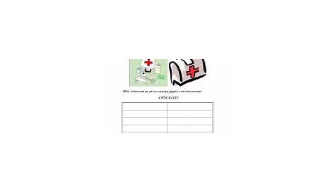 First aid worksheets