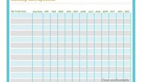 Monthly Bill Payment Blank Worksheet Printables Worksheets | Organizing