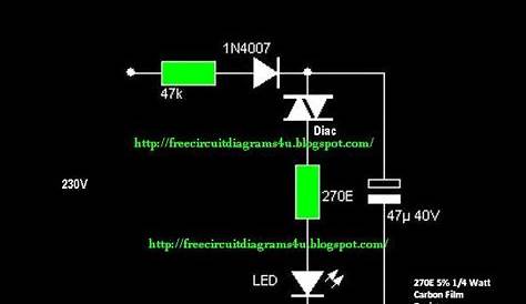 FREE CIRCUIT DIAGRAMS 4U: Simple 230V LED Flasher circuit Diagram