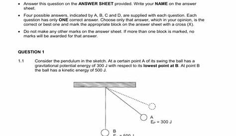 Physical SCIENCE - worksheet