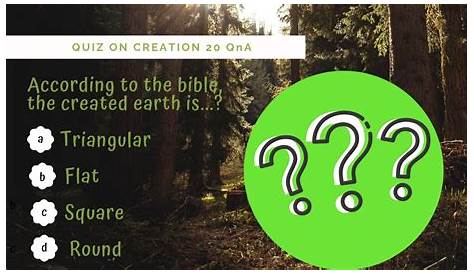 Bible trivia on creation | 20 Questions and Answers | Bible quiz about
